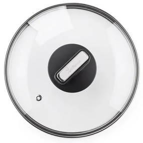 Тенджера Luigi Ferrero Regina FR-2040 20x10 см, 2.5 л, Незалепващо покритие, Стъклен капак с отвор за пара, Индукция, Черен