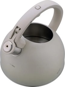 Свирещ чайник Klausberg KB 7912, 2.5 л, Дръжка с дървесен ефект, Индукция, Светлосив