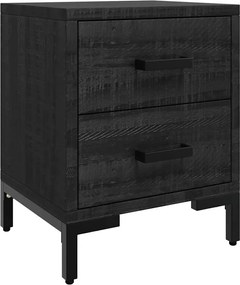 349912 vidaXL Нощно шкафче, черно, 36x30x45 см, бор масив