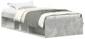 3203827 vidaXL Рамка за легло, бетонно сиво, 90x200 см