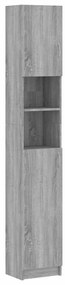 815538 vidaXL Шкаф за баня, сив сонома, 32x25,5x190 см, инженерно дърво