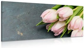 Картина на платно – Пастелно розови лалета