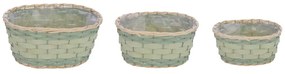 Комплект от 3 светлозелени саксии Natur M - Ego Dekor