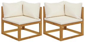 311853 vidaXL Модулни ъглови дивани с възглавници, 2 бр, кремавобели