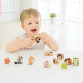 Classic world - Дървена мъниста за нанизване с Горски животни