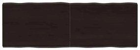 364022 vidaXL Плот за маса тъмнокафяв 120x40x(2-4) см обработен масивен дъб