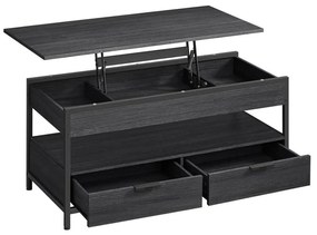 Холна маса NYRO с повдигащ се плот, черна