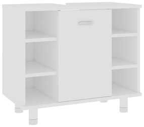 802633 vidaXL Шкаф за баня, бял, 60x32x53,5 см, инженерно дърво