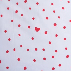 Червено-бяло единично памучно детско спално бельо 140x200 cm Mickey and Minnie "Love" – Jerry Fabrics