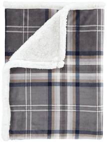 Сиво одеяло от шерпа 130x170 cm Kelso Check – Catherine Lansfield