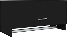 808243 vidaXL Гардероб, черен, 70x32,5x35 см, инженерно дърво