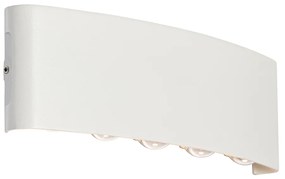 Външна стенна лампа бяла с LED 10-светлина IP54 - Silly