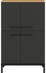 Тъмно сив висок шкаф за баня в дъб 60x97 cm Yonkers - Germania