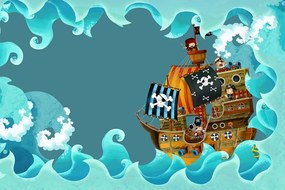 Тапет – Пиратски кораб на море