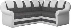 Ъглов диван King II-Right-White - Gray