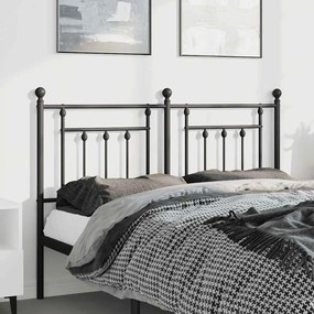 353571 vidaXL Метална табла за глава, черна, 150 см