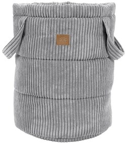 Сива текстилна детска кошница за играчки ø 39x50 cm – Meowbaby