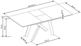 Разтегателна трапезна маса CAPITAL 160