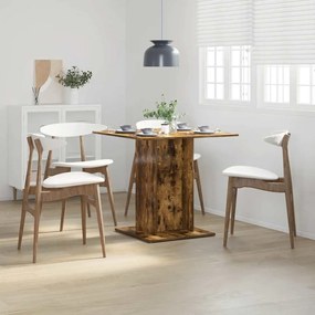 825822 vidaXL Трапезна маса, опушен дъб, 80x80x75 см, инженерно дърво