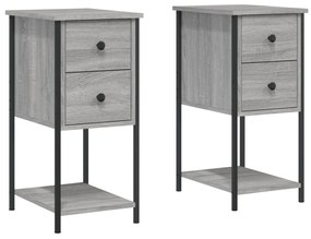 826100 vidaXL Нощни шкафчета, 2 бр, сив сонома, 32x42x70 см, инженерно дърво