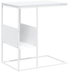 343107 vidaXL Странична маса, бяла, 55x36x59,5 см, инженерно дърво