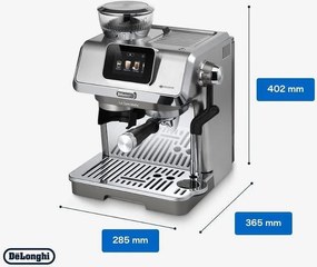 Еспресо машина DeLonghi EC9455.M La Specialista Touch, 1450W, 19 bar, 1.7 л, 4 темп, 5 нива на пяна, 15 степени на смилане, Bean adapt, Сензорен дисплей, Сребрист