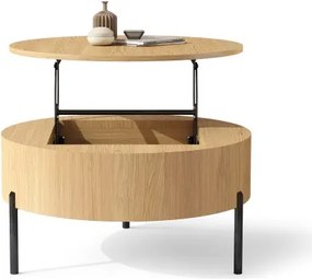 ФРИДА Естествен дъб – МОДЕРНА ХОЛНА МАСА С ПОВДИГАЩ ПЛОТ И СКРИТО ПРОСТРАНСТВО ЗА СЪХРАНЕНИЕ