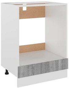825835 vidaXL Шкаф за фурна "Riga", сив, цвят сонома, 60x46x81,5 см, инженерно дърво