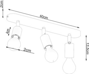 Черно метално осветително тяло за таван ø 6 cm Brando – Sollux
