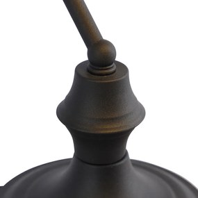 Класическа нотариална лампа черна с опалово стъкло - Banker