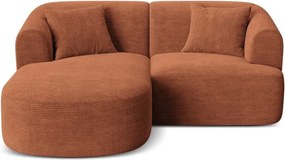 Теракотен ъглов диван от рипсено кадифе (ляв ъгъл) Campi – Cosmopolitan Design