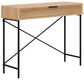 Конзолна маса с дъбов декор в естествен цвят 35,5x110 cm Ecrin - Marckeric