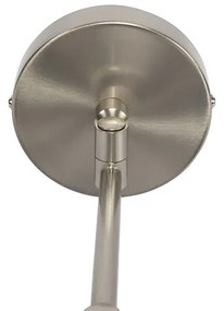 Стенна лампа от стомана с бял абажур и регулируема ръка - Ladas Deluxe