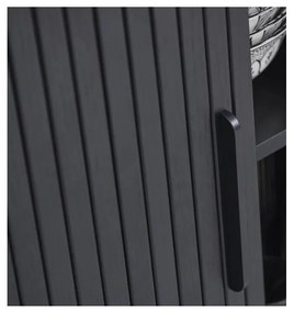 Черна телевизионна масичка от дъб 56x180 cm Nola - Unique Furniture