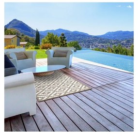 Béžovo-bílý oboustranný koberec vhodný i do exteriéru Green Decore Nirvana, 120 x 180 cm