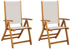 4008421 vidaXL Сгъваеми градински столове, 2 бр, акация масив и textilene