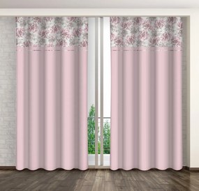 Розова декоративна завеса с принт на розови божури Ширина: 160 см | Дължина: 250 см