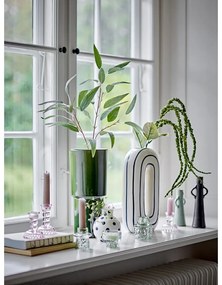 Бяла керамична ръчно рисувана ваза (височина 11 cm) Fian – Bloomingville