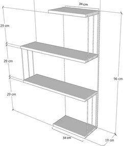 Подова етажерка с декор от бор в бял и естествен цвят 64 cm Cambel - Kalune Design