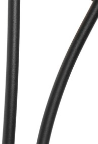 Модерна стенна лампа черна 2-лампова с димно стъкло - Атина