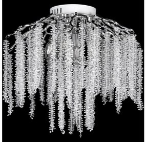 Полилей за повърхностен монтаж 6xE14/60W/230V + 3xLED/3W Ø 54 см лъскав хром