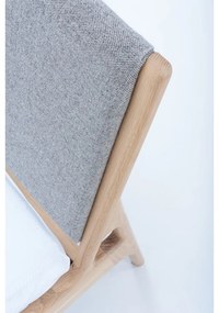 Дъбово двойно легло с тапицерия в сив/естествен цвят 140x200 cm Fawn - Gazzda