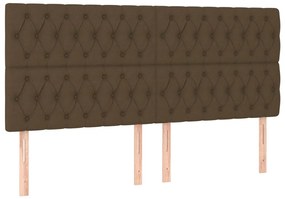 3116693 vidaXL Горни табли за легло, 4 бр, тъмнокафява, 100x7x78/88 см, плат
