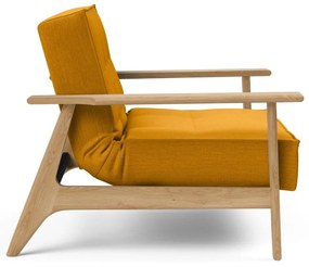 Оранжев сгъваем фотьойл с дървени подлакътници Splitback - Innovation