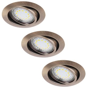 Rabalux 1051 - К-кт 3xLED Лампа за вграждане LITE 3xGU10-LED/3W/230V