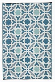 Синьо-сив двустранен килим за открито, изработен от рециклирана пластмаса , 150 x 240 cm Seville - Fab Hab