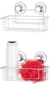 Етажерка за баня на едно ниво TEKNO TEL TR DM 254, 25х15х15 см, Вакуум, Сребрист