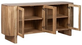 Витрина от масивна акация в естествен цвят 180x80x40 cm Creel – Ixia