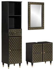 3206326 vidaXL Комплект мебели за баня, 3 части, масивна мангова дървесина