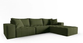 Зелен ъглов диван (десен ъгъл) Mike - Micadoni Home